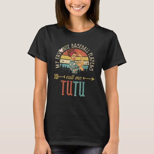 My Favorite Baseball Players Call Me Tutu Women Gr T-Shirt (Vorderseite)