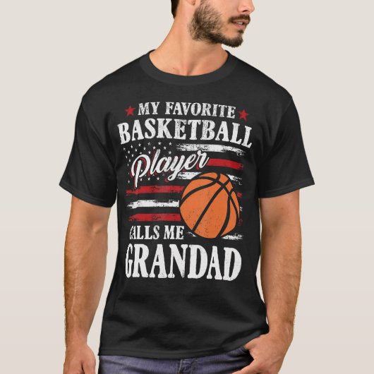 My Favorite Basketball Player Calls Me Grandad Usa T-Shirt (Vorderseite)