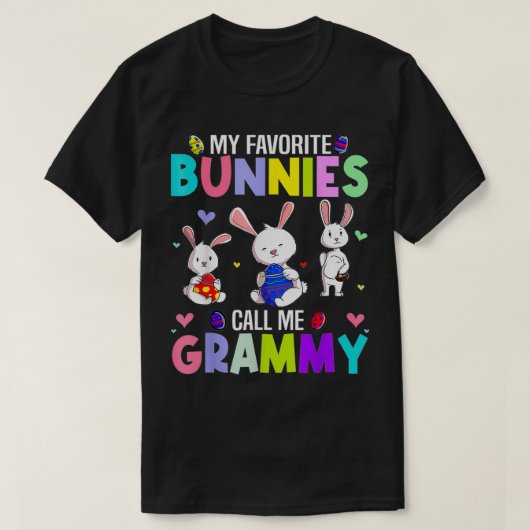 My Favorite Bunnies Call Me Grammy Family Easter P T-Shirt (Design vorne)