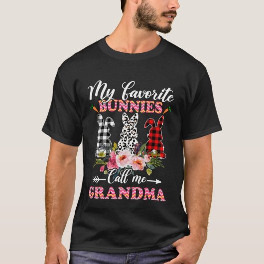 My Favorite Bunnies Call Me Grandma Easter Leopard T-Shirt (Vorderseite)
