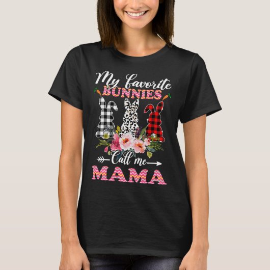 My Favorite Bunnies Call Me Mama Easter Leopard T-Shirt (Vorderseite)