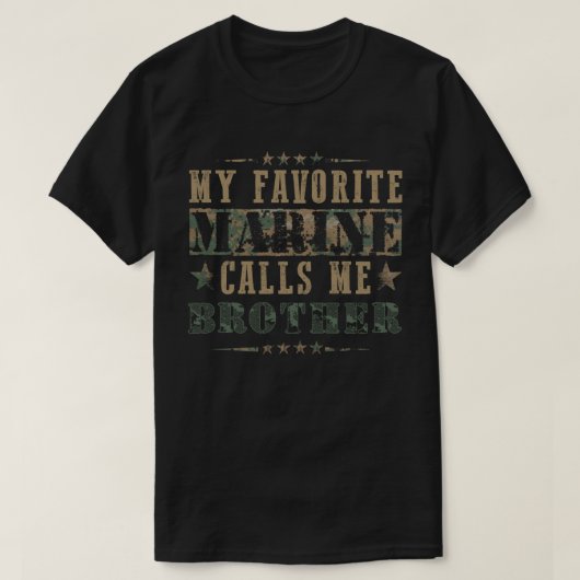 My Favorite Marine Calls Me Brother American Flag  T-Shirt (Design vorne)