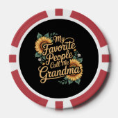 My Favorite People Call Me Grandma Mother's Day Pokerchips (Vorderseite)