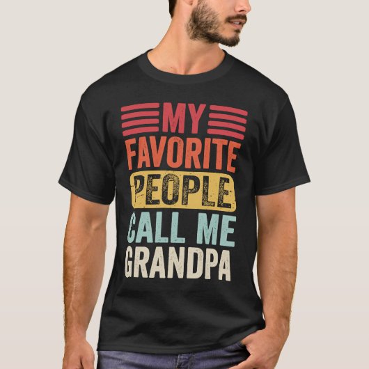 My Favorite People Call Me Grandpa Men Retro Vinta T-Shirt (Vorderseite)
