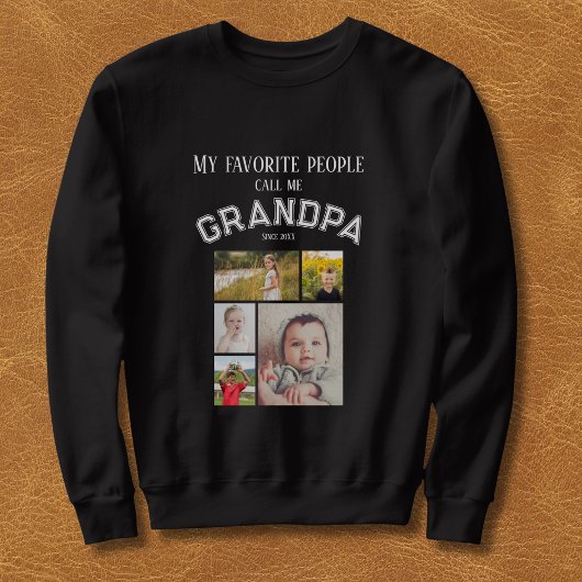 My Favorite People Call Me Grandpa Photo Grid Sweatshirt