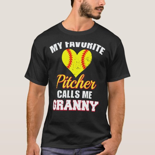 My Favorite Pitcher Calls Me Granny Pitcher Softba T-Shirt (Vorderseite)