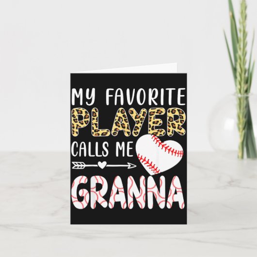 My Favorite Player Calls Me Gr Baseball Leopard Karte (Vorderseite)
