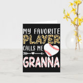 My Favorite Player Calls Me Gr Baseball Leopard Karte (Gelbe Blume)