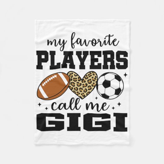 My Favorite Players Call Me Gigi Footll Soccer Fleecedecke (Vorderseite)