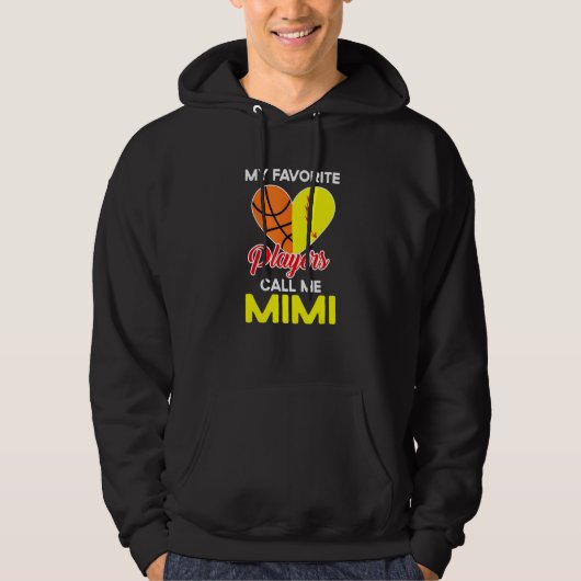 My Favorite Players Call Me Mimi Softball Basketba Hoodie (Vorderseite)