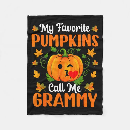 My Favorite Pumpkins Call Me Grammy Shirt Funny Ha Fleecedecke (Vorderseite)