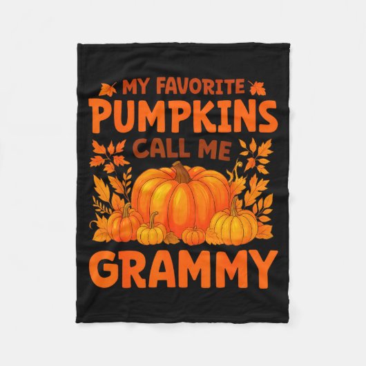 My Favorite Pumpkins Call Me Grammy Thanksgiving Fleecedecke (Vorderseite)