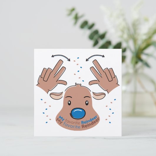 My favorite Reindeer in Sign Language Einladung (Stehend Vorderseite)