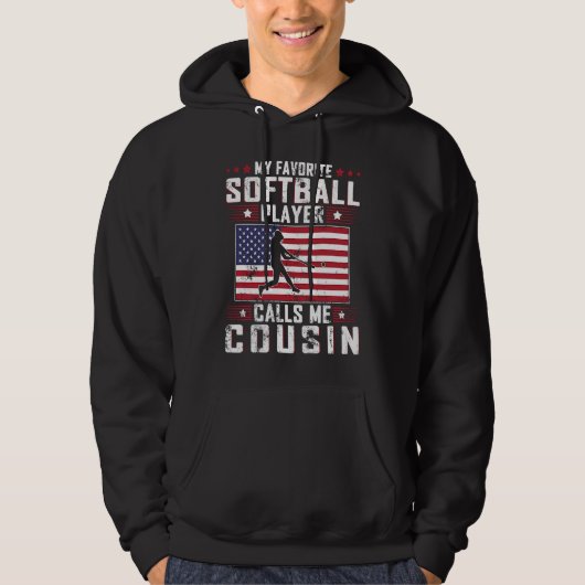 My Favorite Softball Player Calls Me Cousin Father Hoodie (Vorderseite)