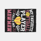 My Favorite Softll Player Calls Me Mawmaw Softll L Fleecedecke (Vorderseite (Horizontal))