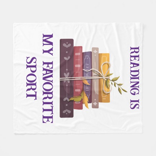 My favorite sport is reading fleecedecke (Vorderseite (Horizontal))