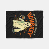 My Favorite Srit Is Whiskey Funny Ghost Halloween Fleecedecke (Vorderseite (Horizontal))