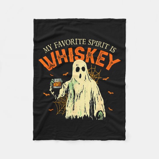My Favorite Srit Is Whiskey Funny Ghost Halloween Fleecedecke (Vorderseite)