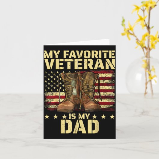 My Favorite Veteran Is My Dad Father Veterans Day Karte (Gelbe Blume)
