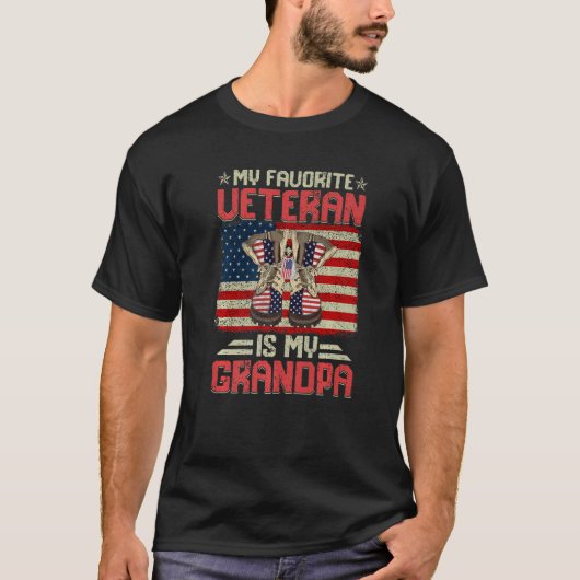 My Favorite Veteran Is My Grandpa Combat Boots Ame T-Shirt (Vorderseite)