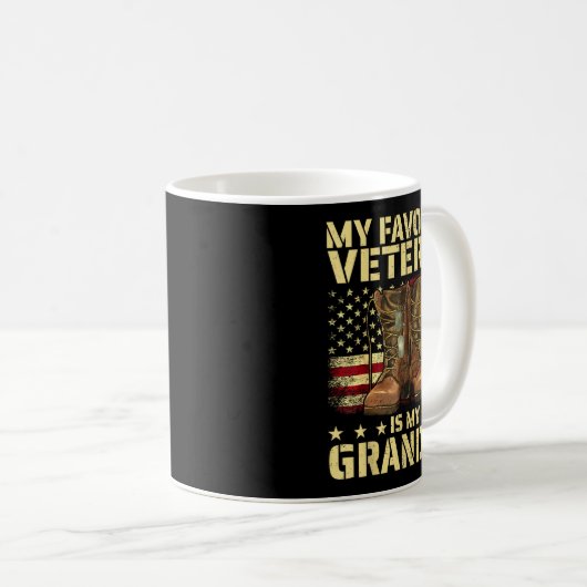 My Favorite Veteran Is My Grandpa Grandfather Vete Kaffeetasse (VorderseiteRechts)