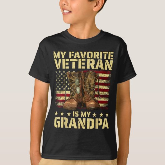 My Favorite Veteran Is My Grandpa Grandfather Vete T-Shirt (Vorderseite)