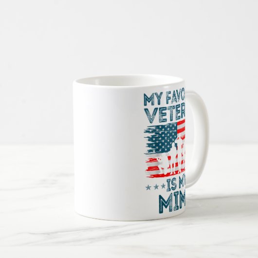 My Favorite Veteran Is My Mimi American Flag Veter Kaffeetasse (VorderseiteRechts)