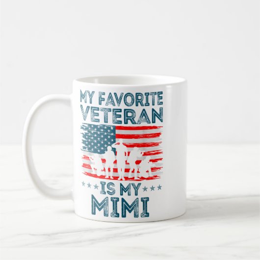My Favorite Veteran Is My Mimi American Flag Veter Kaffeetasse (Links)
