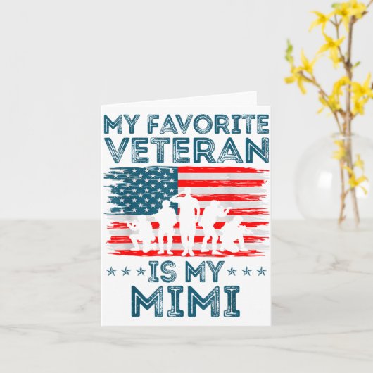 My Favorite Veteran Is My Mimi American Flag Veter Karte (Gelbe Blume)