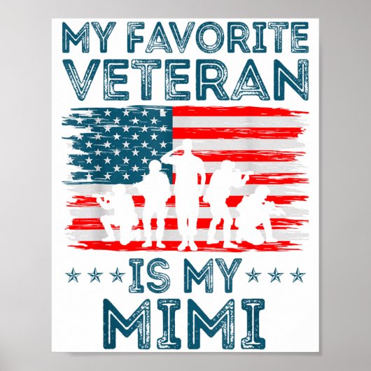 My Favorite Veteran Is My Mimi American Flag Veter Poster (Vorne)