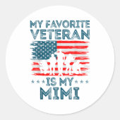 My Favorite Veteran Is My Mimi American Flag Veter Runder Aufkleber (Vorderseite)