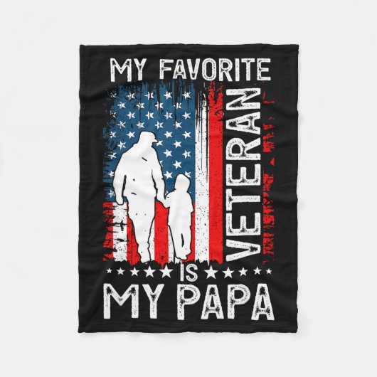 My Favorite Veteran Is My Papa Grandpa Thank You V Fleecedecke (Vorderseite)