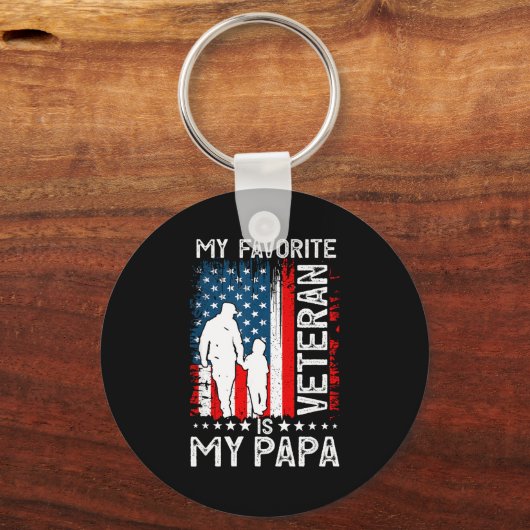 My Favorite Veteran Is My Papa Grandpa Thank You V Schlüsselanhänger (Vorderseite)