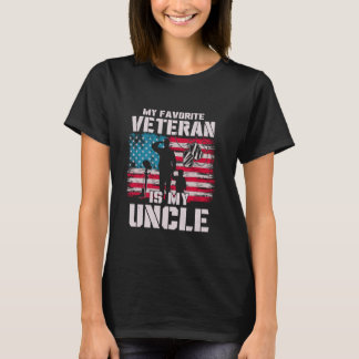 My Favorite Veteran Is My Uncle American Flag Fath T-Shirt