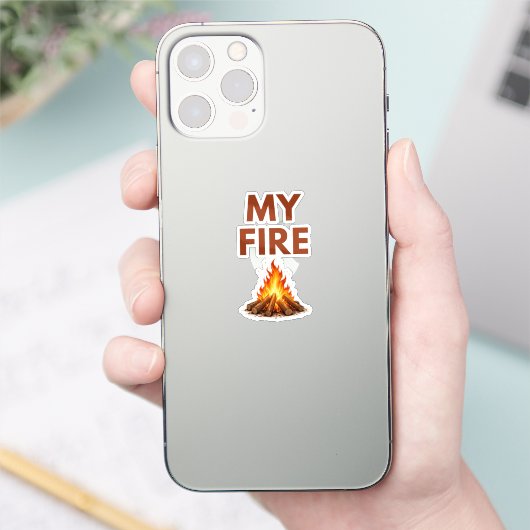 My Fire Minimal Flame Vinyl Sticker (Telefon)