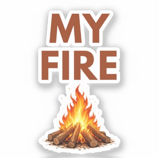 My Fire Minimal Flame Vinyl Sticker (Vorderseite)