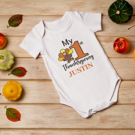 My First 1st Thanksgiving Personalized Baby Strampler