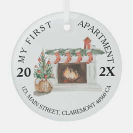 My First apartment keepsake fireplace Ornament Aus Glas