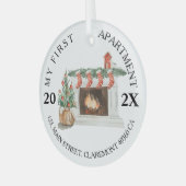 My First apartment keepsake fireplace Ornament Aus Glas (Vorderseite links)