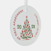 My First apartment keepsake fireplace Whimsical Ornament Aus Glas (Vorderseite Rechts)