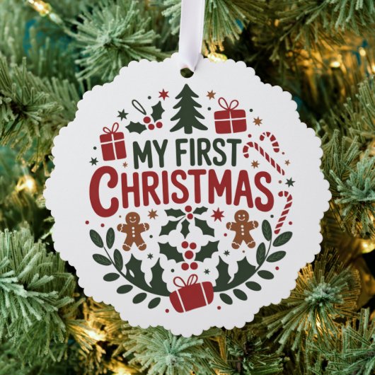 My First Christmas 1st Xmas Family Matching Baby Ornament Karte (Insitu (Baum))