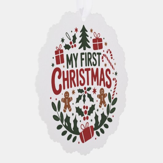 My First Christmas 1st Xmas Family Matching Baby  Ornament Karte (Rechts)