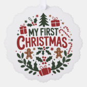 My First Christmas 1st Xmas Family Matching Baby Ornament Karte (Vorderseite)