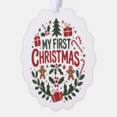 My First Christmas 1st Xmas Family Matching Baby Ornament Karte (Links)
