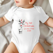 My First Christmas 2025, Reindeer, Custom Baby Strampler