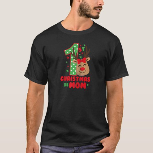 My First Christmas As a Mom Matching Family 1st Ch T-Shirt (Vorderseite)