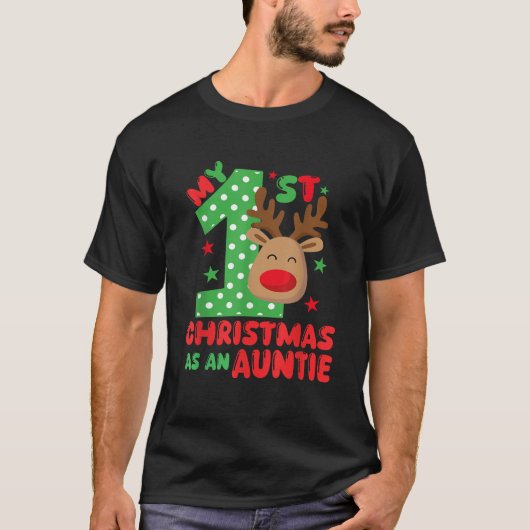 My First Christmas As Auntie Matching Family 1st C T-Shirt (Vorderseite)