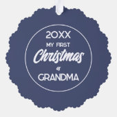 My First Christmas as Grandma Ornament Karte (Rückseite)