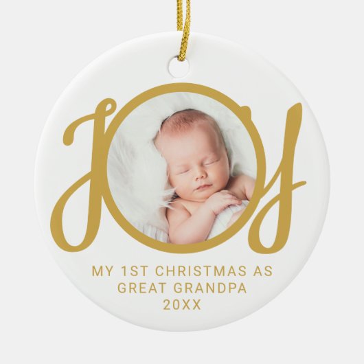 My First Christmas As Great Grandpa Photo Gold Keramik Ornament (Vorne)