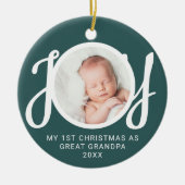 My First Christmas As Great Grandpa Photo Green Keramik Ornament (Vorne)